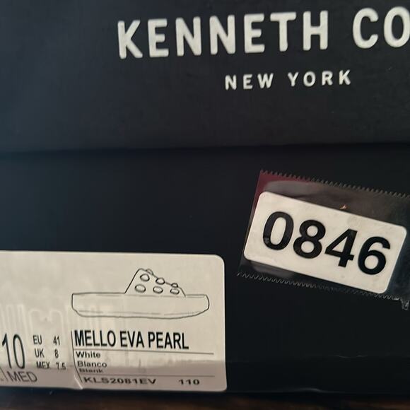 Kenneth Cole Mello Faux Pearl Studded Platform Slip On Slides NEW  Size 10 - Picture 10 of 10